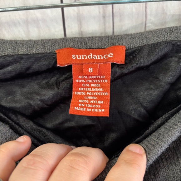 Sundance Wool Blend Chic Gray Ruffle Skirt 8 - Picture 5 of 6